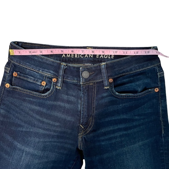 American Eagle Dark Wash Slim Straight Flex + Denim Jeans size 28 - Picture 6 of 9
